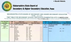 ssc & hsc exam timetable 2024