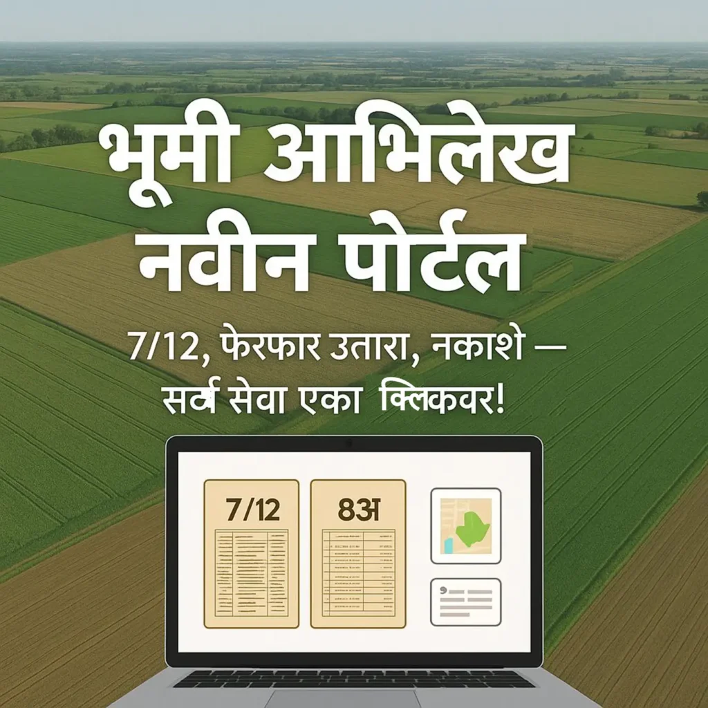 भूमी अभिलेख नवीन पोर्टलवर 7/12 उतारा व नकाशा डाउनलोड सुविधा
